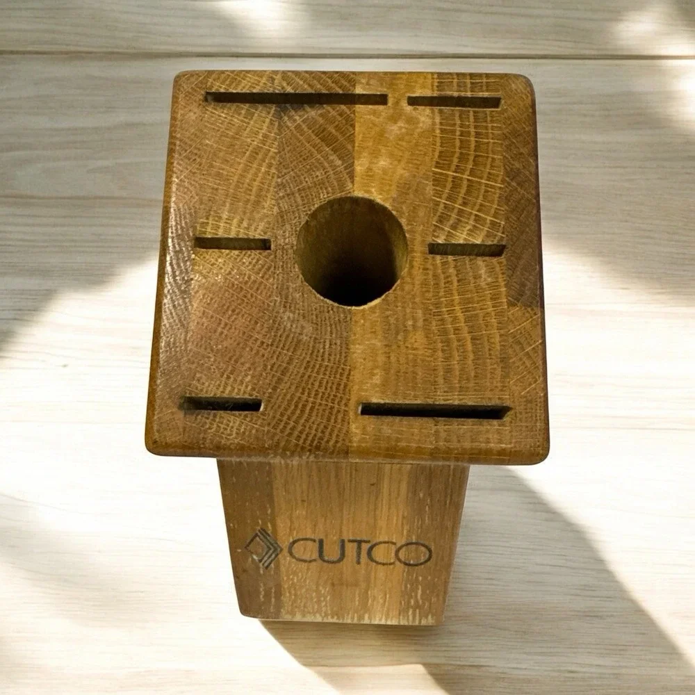 CUTCO Knife Block‎ 7 Slot Galley Set Honey Oak Made in the USA BLOCK ONLY